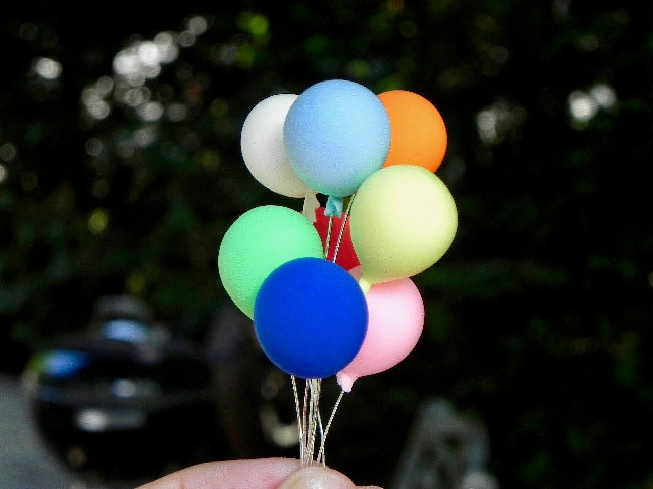 Dollhouse Miniature Replica Balloons on a String - Bunch or Individual  Option