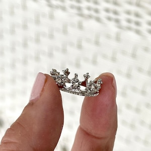 ONE Miniature Crown, fairy tale garden supply, craft DIY, 1:12 scale dollhouse miniature rose gold or silver color Silver Color