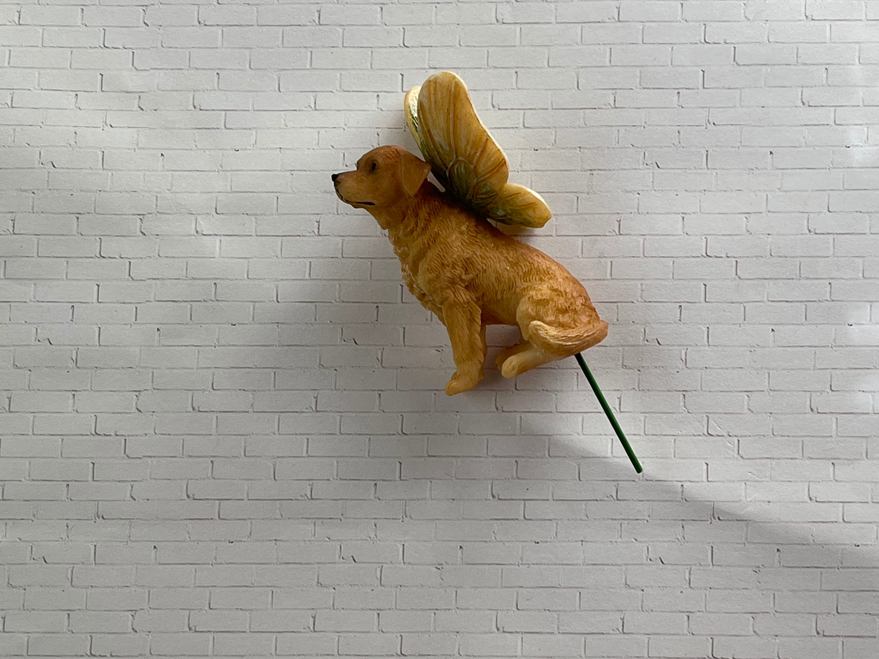 Miniature Dollhouse FAIRY GARDEN Accessories ~ Golden Retriever Dog with Wings 