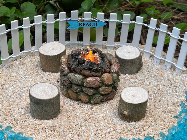 Fairy Garden Fire Pit Miniature Firepit LED Battery Operated Etsy