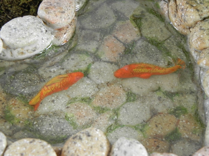 Fairy Garden Koi Pond miniature with artificial water Etsy
