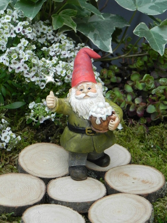 Miniature Gnome Fairy Garden Accessories - Cheers Beer - Fairy