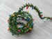 Miniature Christmas Garland, artificial pine wired roping with Colored Bulbs for dollhouse, fairy garden, or craft project, non electric 