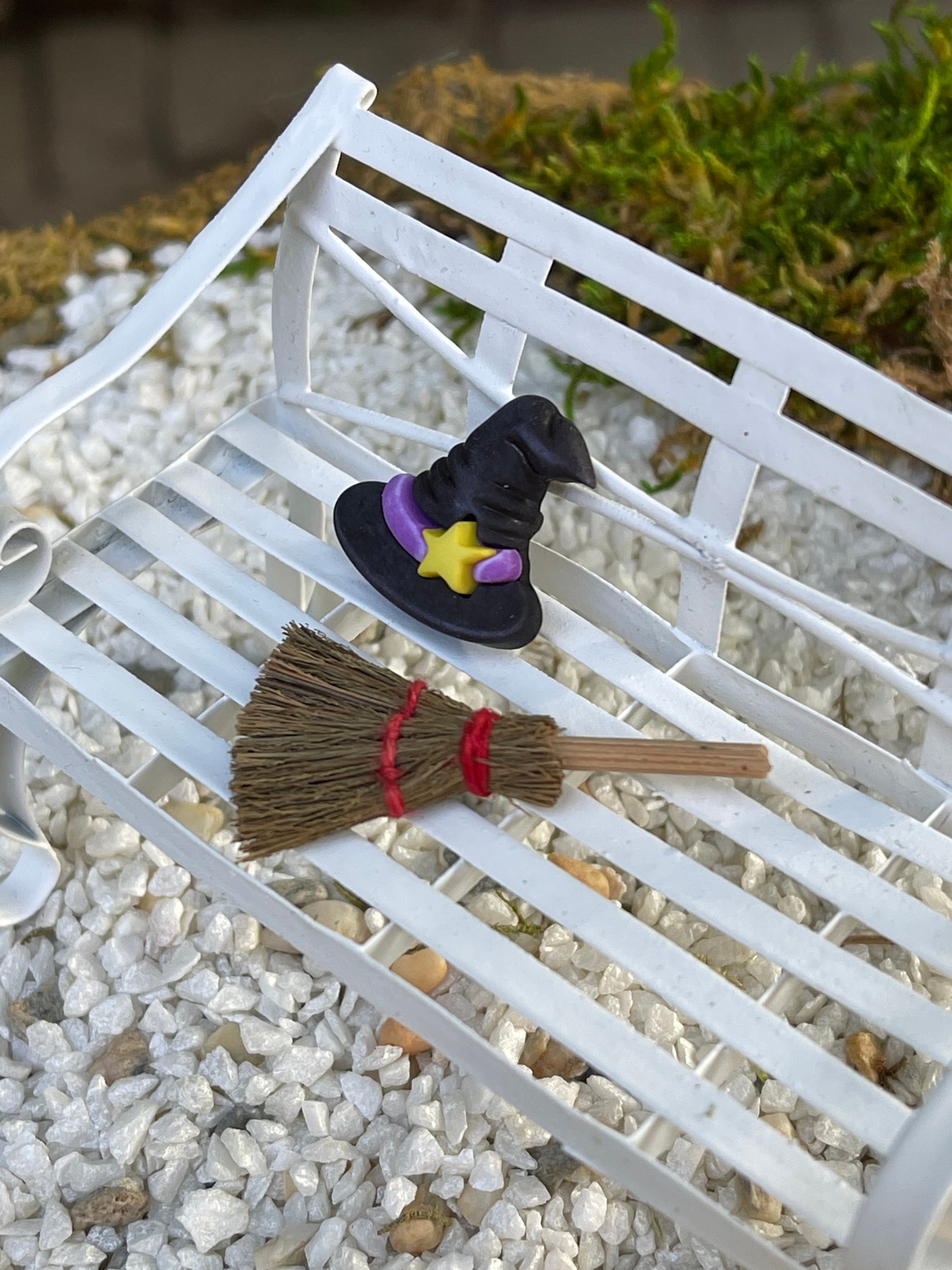 thumbnail image 2 of BESTonZON 12-Piece Mini Witch Hat & Broom Set - Tiny Felt Hats For Dolls, Crafts, Halloween Decor 2 of 9