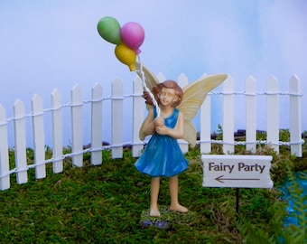 Miniature Balloon Fairy, Miniature Fairy Garden Sign Fairy Party, Fairy Garden Accessories, Fairy Garden Miniatures, Birthday Cake Topper