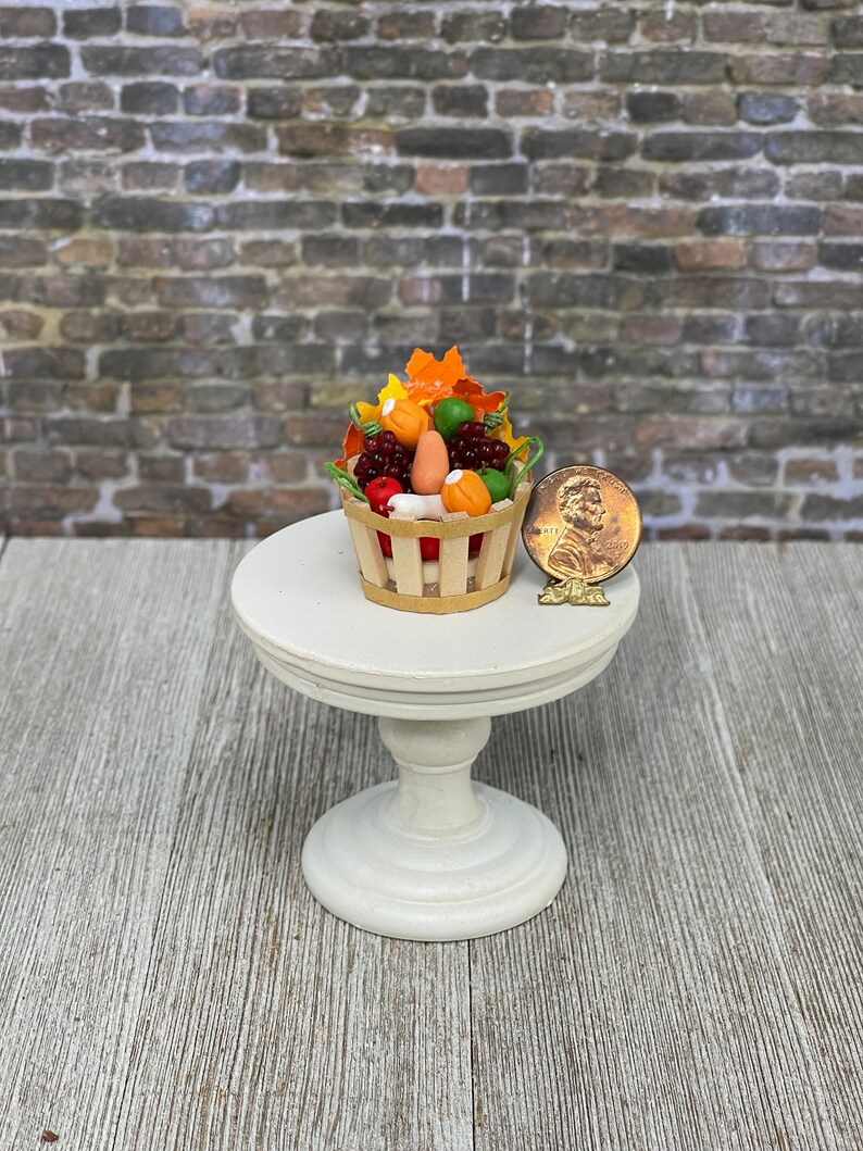 Miniature Harvest Basket Fall Miniatures Mini Bushel Basket Etsy