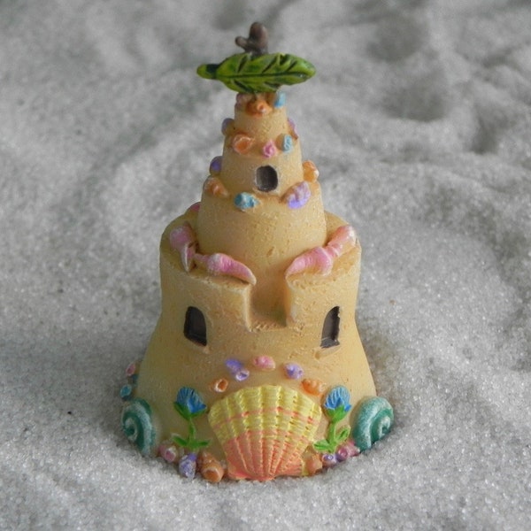 Miniature Sandcastle Sand Castle, Beach garden accessories, coastal miniatures fairy garden minis, supplies for fairy garden, wedding supply