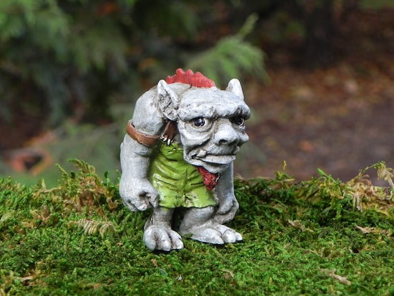 Miniature Troll Figurine Harley, Miniature Sign, Fairy Garden