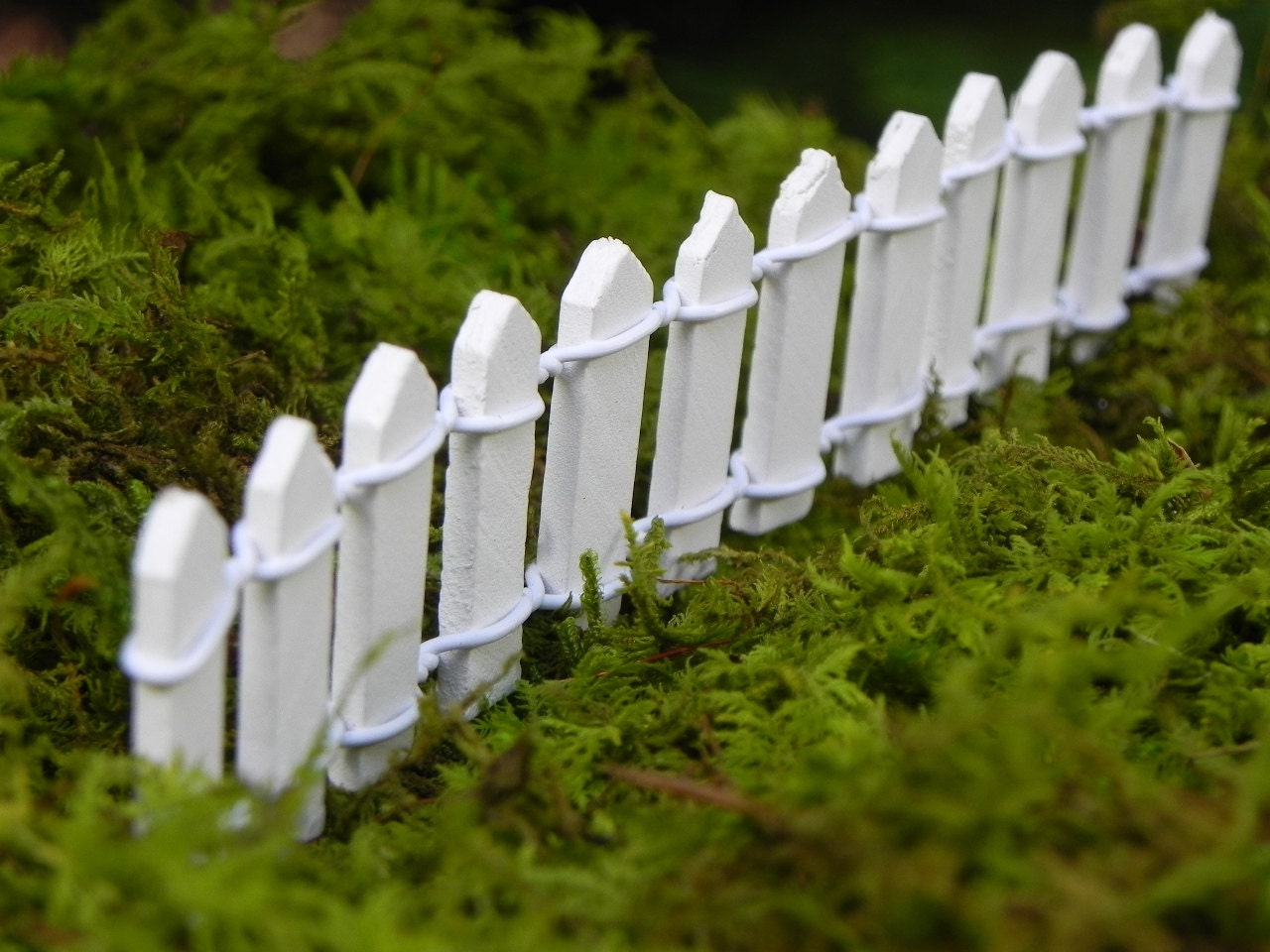 Miniature White Wood Picket Fence Fairy Garden Supply Dollhouse Decor Accessory 