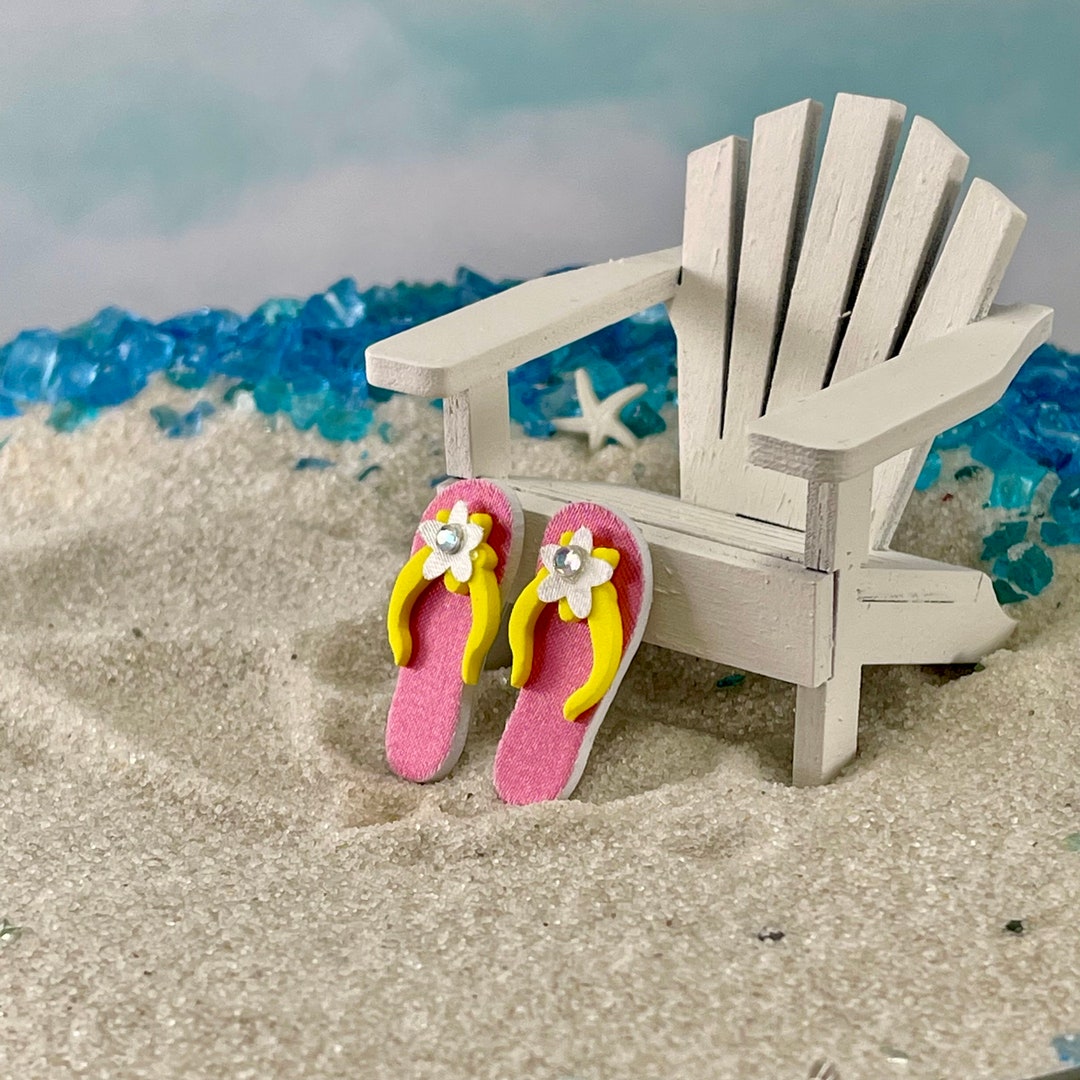Miniature Flip Flops Blue Miniature Handcrafted Adirondack Etsy