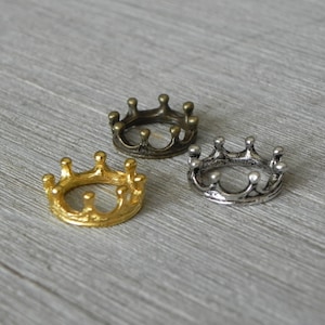 Miniature Crown fairy garden accessories, craft supply, dollhouse miniatures, assorted colors
