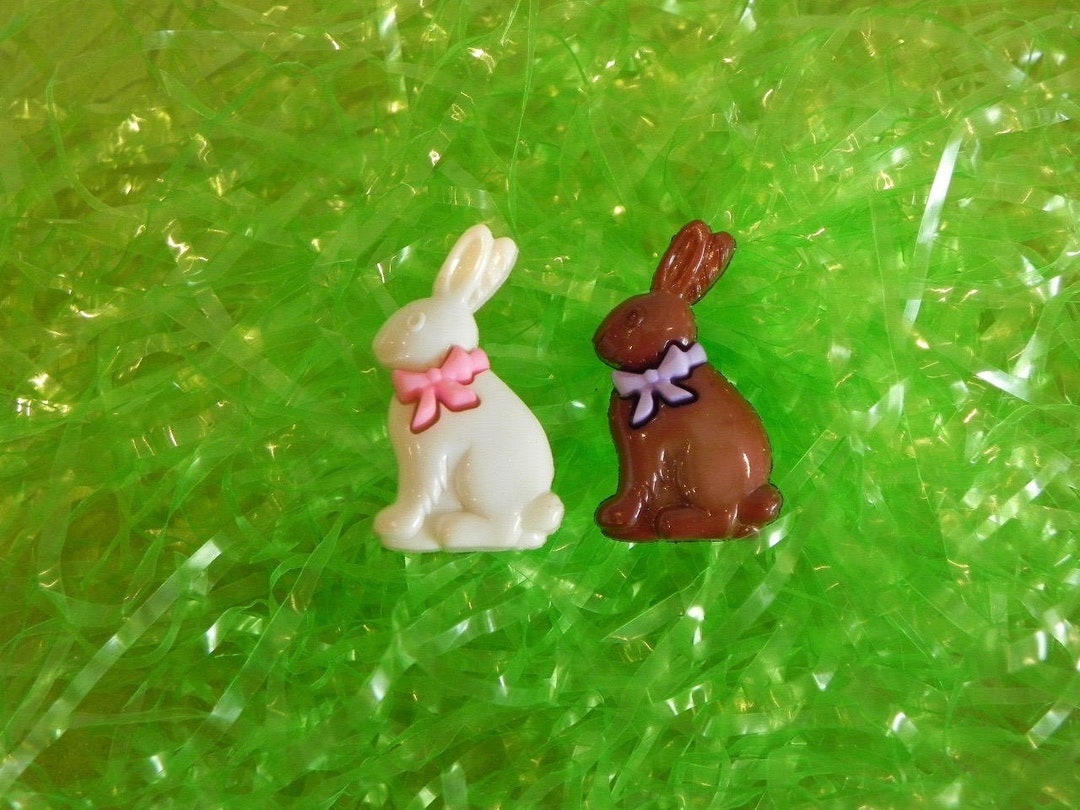 Miniature Easter Chocolate Bunny Made of Acrylic, Flat Back, Fairy ...