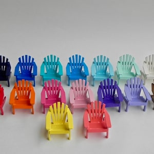 Miniature Adirondack Chair, fairy garden accessories, cake topper, assorted colors, 2 fit on 6 inch cake, terrarium miniature