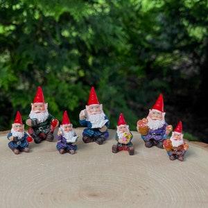 Miniature Gnome, Fairy Garden Accessories, Terrarium Mini Craft Supplies, dollhouse  mini figurine apple, accessory mushroom book writer