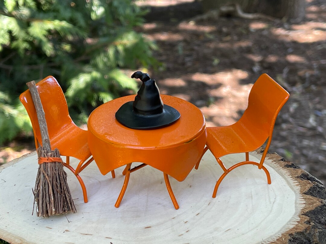 Miniature Table Chairs, Halloween Fairy Garden Accessories, Dollhouse ...