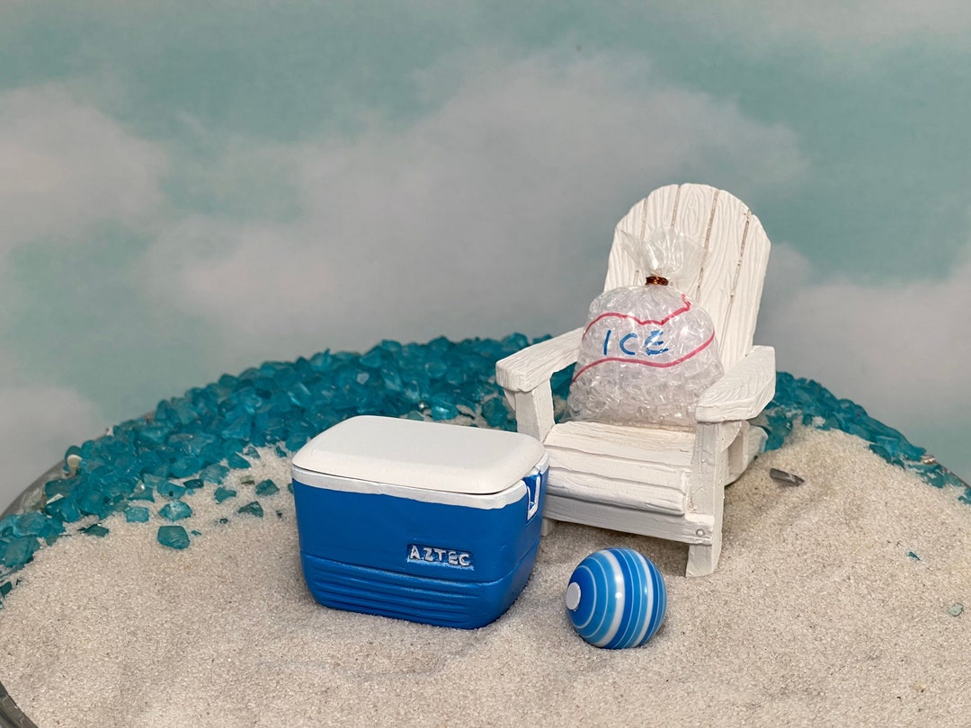 Miniature Cooler, Beach Garden Accessories, Ice Chest, Miniature