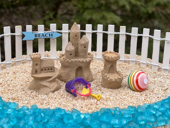 Large Sandcastle Mini Dollhouse FAIRY GARDEN Accessories My Garden Miniatures