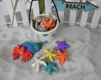 Accessories Crab Starfish And Sand Crab Miniature Dollhouse FAIRY GARDEN 