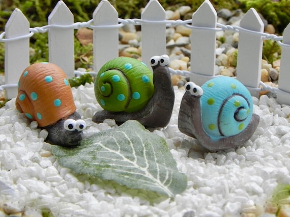 3pc Snail Frog Turtle Figurine Set Fairy Garden Decor Mini Dollhouse Accessory 3pc Snail Frog Turtle Figurine Set Fairy Garden Decor Mini Dollhouse Accessory