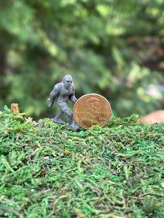 Micro Miniature Bigfoot, Tiny Sasquatch Stake, Fairy Garden