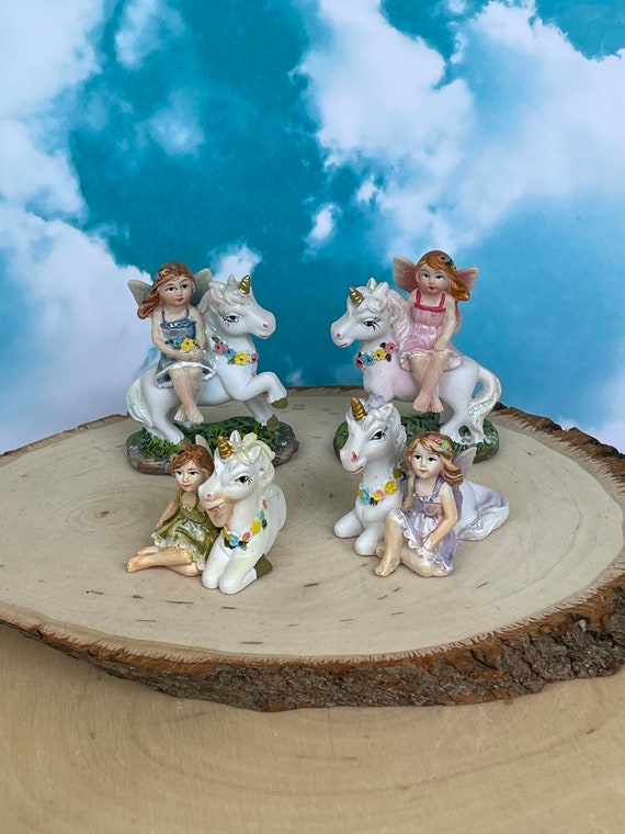 Girl Magical Unicorn Figurine Fairy Garden Accessory Miniature Dollhouse Supply Girl Magical Unicorn Figurine Fairy Garden Accessory Miniature Dollhouse Supply