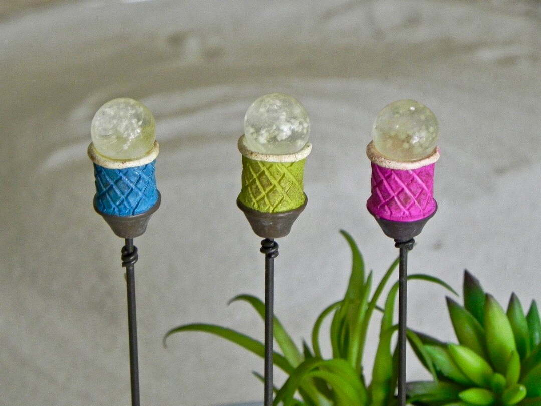 Miniature Tiki Torch, Set of 3, Beach Garden Minis, Fairy Garden