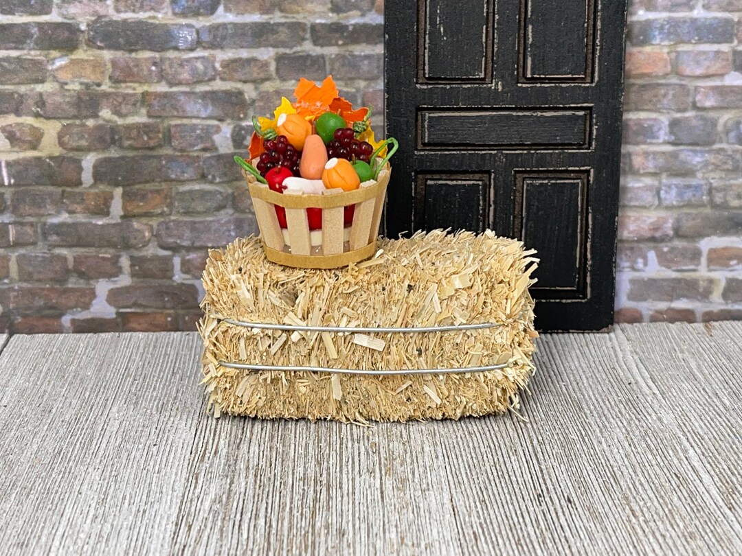 Miniature Harvest Basket Fall Miniatures Mini Bushel Basket Etsy