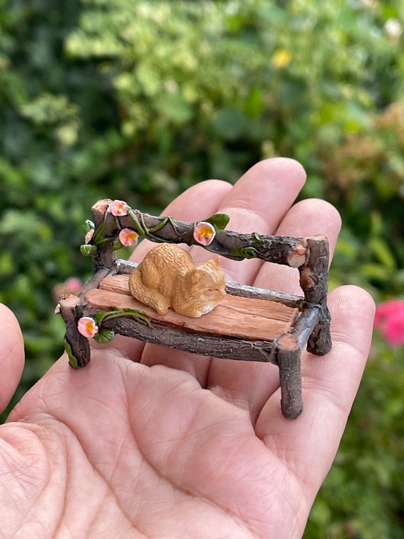 Micro Miniature Fairy Garden Bench Tiny Furniture Fairy Garden