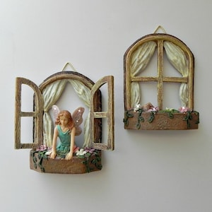 Fairy Garden Accessories Window SET OF 2 - miniature garden accessory - fairy garden supply - miniature garden supplies - fairy figurine