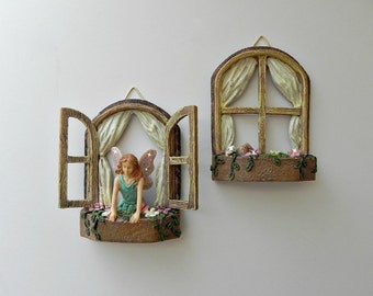 Fairy Garden Accessories Window SET OF 2 - miniature garden accessory - fairy garden supply - miniature garden supplies - fairy figurine