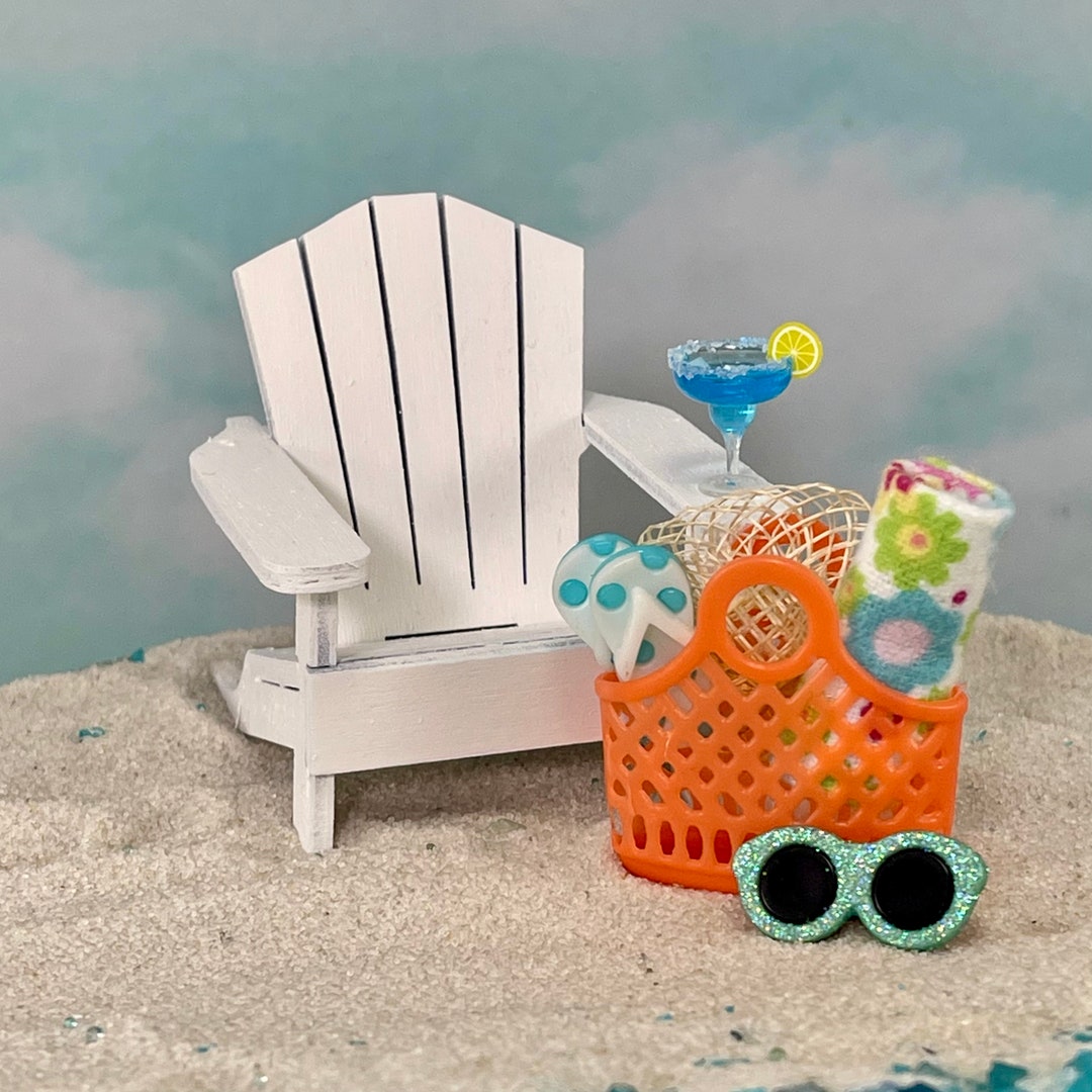 Miniature Beach Bag Tote, Dollhouse Beach Bag 112 Scale, Beach Cake