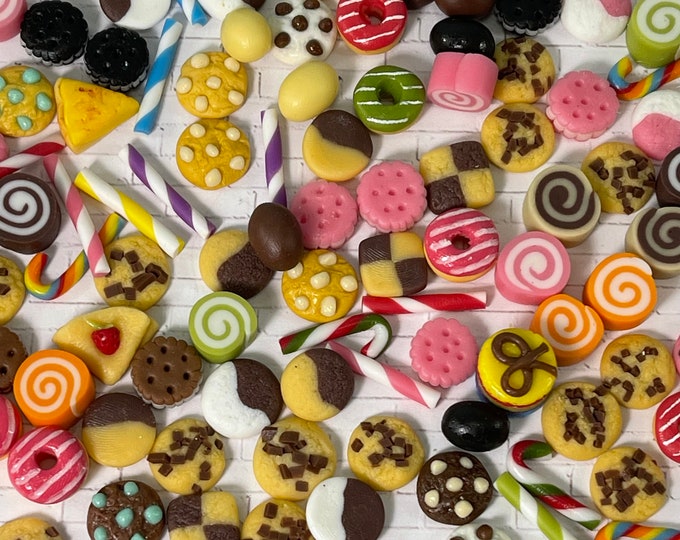 Dollhouse Miniature Sweets Candy Cookies Candy Canes, Random Mix, Fairy ...