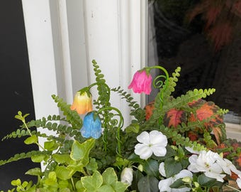 Miniature Flower Lantern, Set of 3 or Single, Fairy Garden