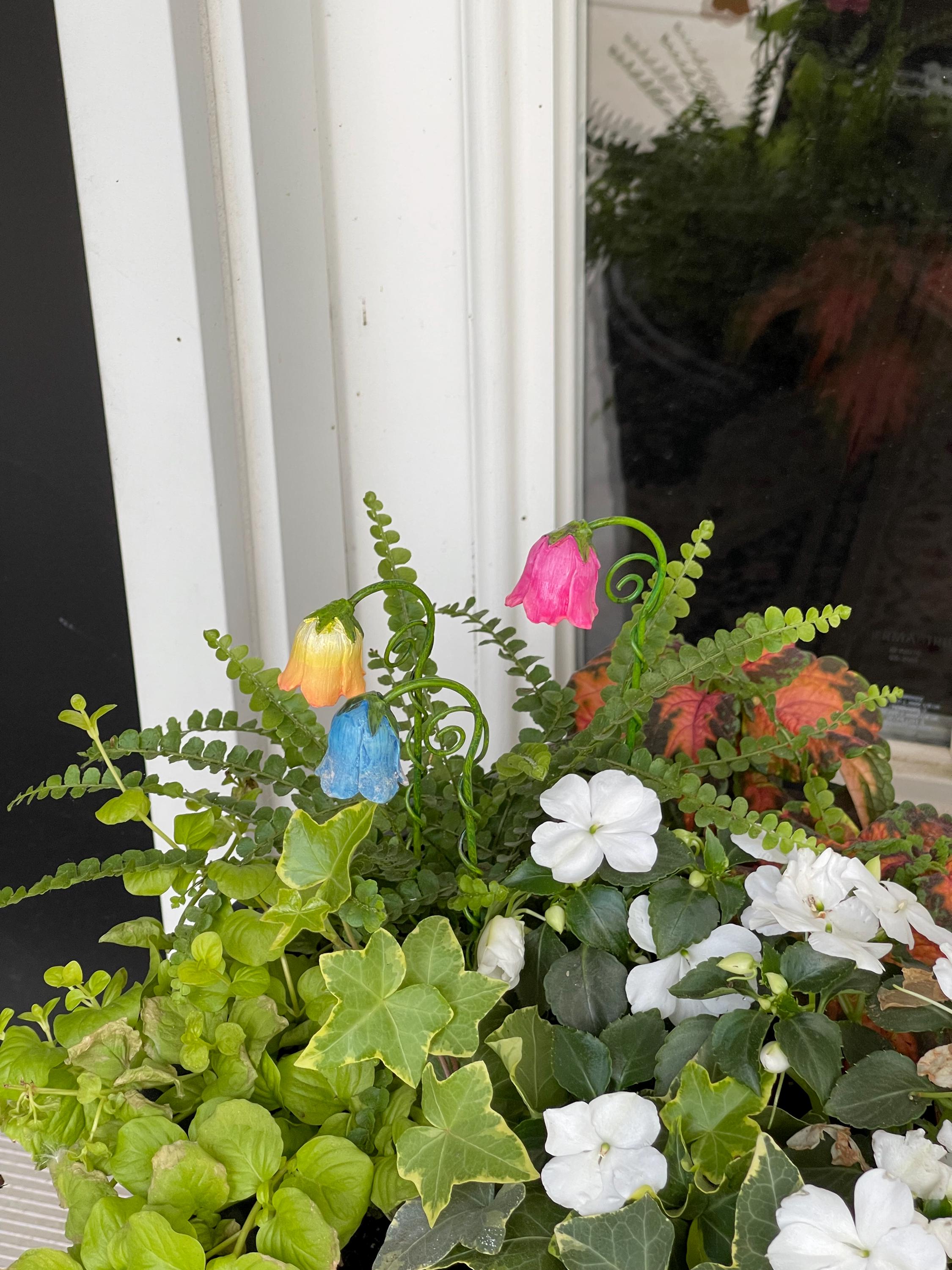 Miniature Flower Lantern, Set of 3 or Single, Fairy Garden