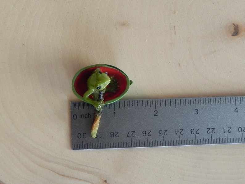 Fairy Garden accessories miniature frog watermelon boat, terrarium supply, miniature frog, miniature row boat image 7