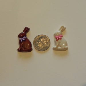 Miniature Easter Chocolate Bunny Made of Acrylic, Flat Back, Fairy ...