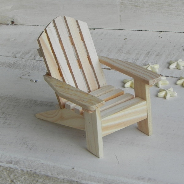 Miniature Adirondack Chair, ready to paint, craft project, beach wedding, fairy garden accessories