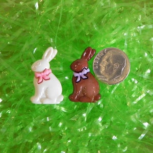 Miniature Easter Chocolate Bunny Made of Acrylic, Flat Back, Fairy ...