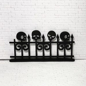 Miniature Halloween Dollhouse Fence, Fairy Garden Accessories, Skull Ornate Fencing, Tiered Tray Decor, Diorama Craft, Spooky Haunted House