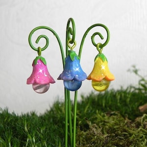 Fairy Garden Accessories TINY Flower Lantern miniature supply for fairy garden, miniature terrarium supplies cake topper