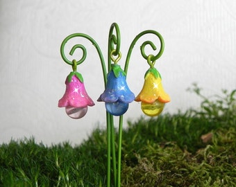 Fairy Garden Accessories TINY Flower Lantern miniature supply for fairy garden, miniature terrarium supplies cake topper