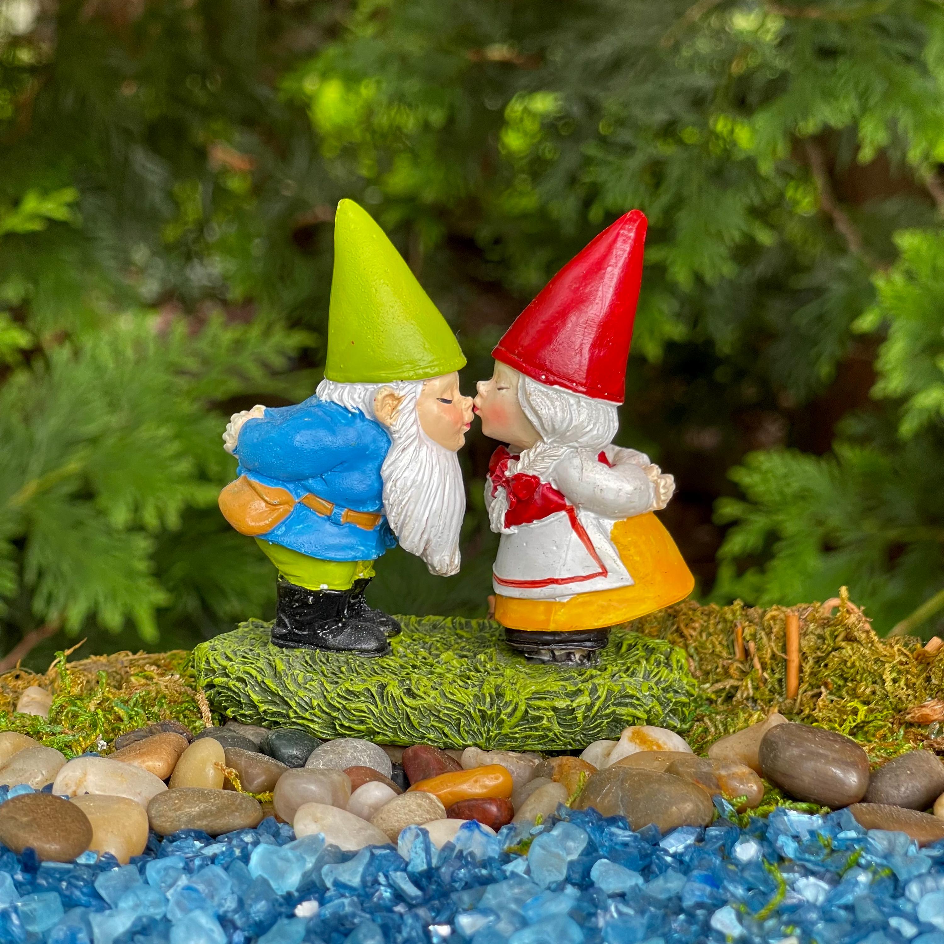 Gnomy’s ミニ Miniature Gnome Fairy Garden Accessory, Mr and Mrs Gnome Couple