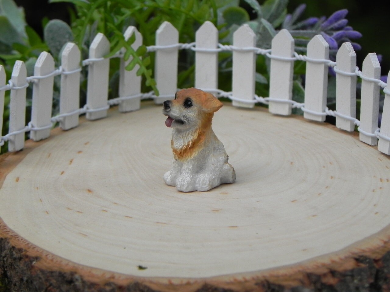Miniature Dollhouse FAIRY GARDEN Accessories ~ Small Wire Fox Terrier Dog ~ NEW