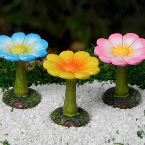 Miniature Bird Bath, flower shape, assorted colors, fairy garden accessories, fairy garden miniatures,