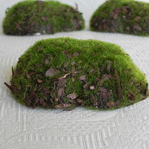 Artificial Moss stones for fairy garden 2 SIZES miniature garden terrarium or craft project supplies - faux moss rocks - floral supplies