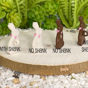Miniature Easter Chocolate Bunny Made of Acrylic, Bunny Button ...
