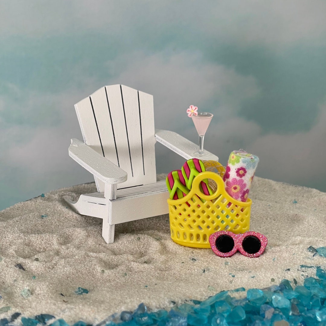 Miniature Beach Bag Tote, Dollhouse Beach Bag 112 Scale, Beach Cake