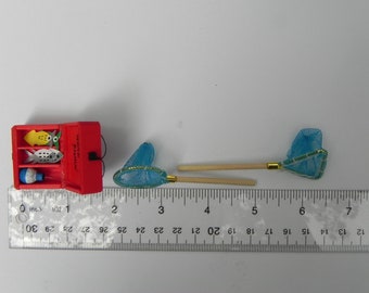 Miniature Tackle Box Fairy Garden Mini Fishing Pole Dollhouse Diorama 