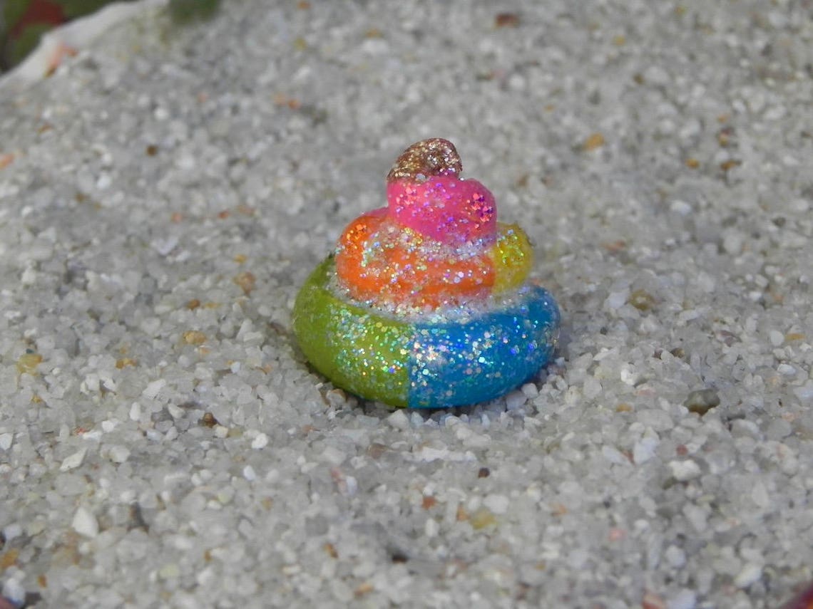 Poop Diamond Unicorn Poop, Magical Rainbow Fairy Garden Accessory, Fairy Garden ...