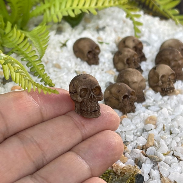 Miniature Skulls Fairy Garden accessories terrarium Halloween supplies craft supply miniature skeleton skull bead dollhouse outdoor